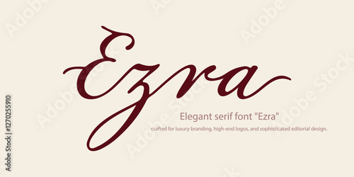 Elegant serif font "Ezra" crafted for luxury branding, high-end logos, and sophisticated editorial design. 