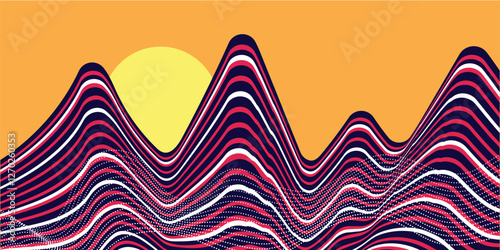Landscape background. Terrain. Pattern with optical illusion