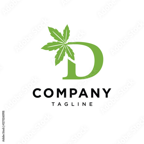 Letter D Cannabis Logo Icon Vector