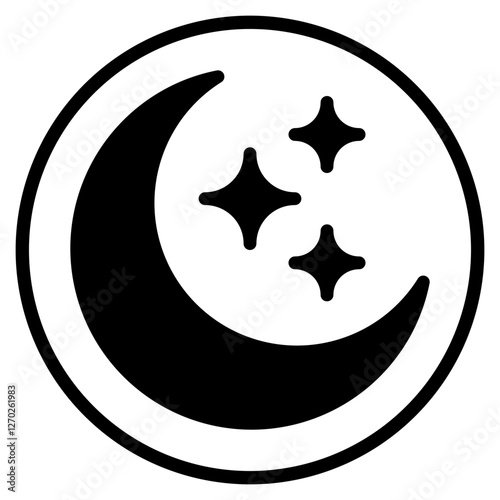 crescent moon glyph icon