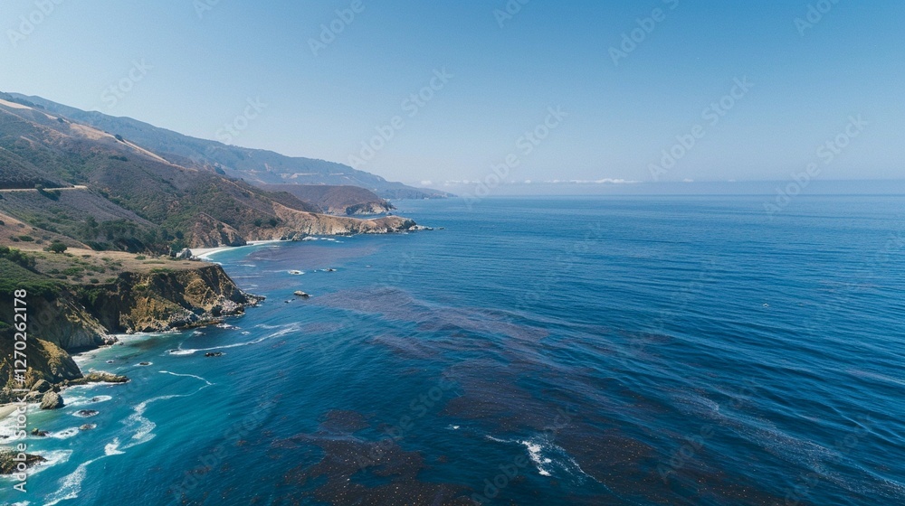 海と出会う広大な海岸線の空撮4