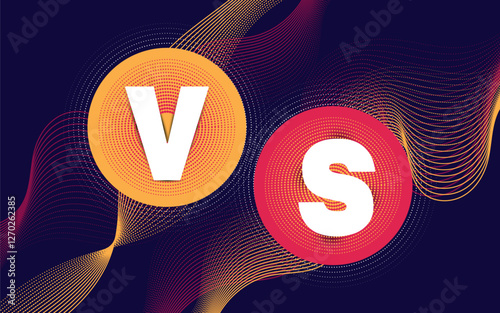 Bright poster symbols of confrontation VS, can be the same emblem