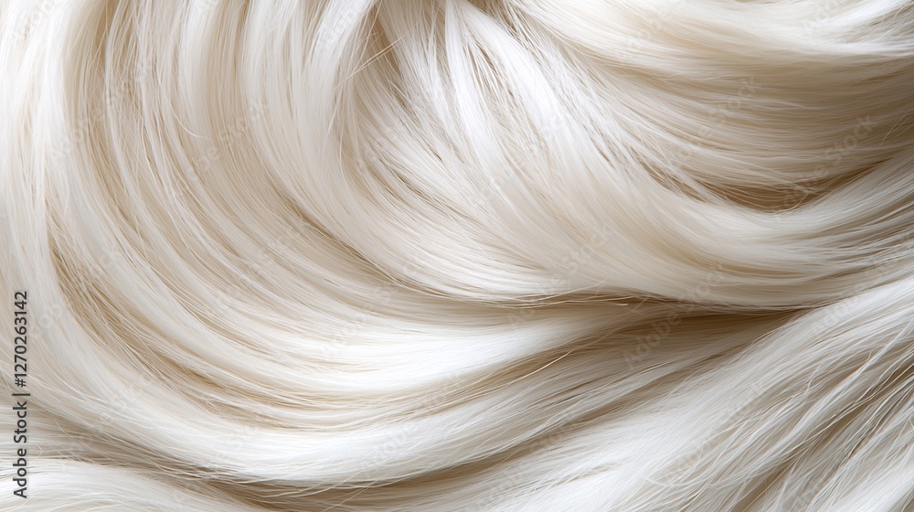 Silken Waterfall, Cascading White Strands in Delicate Curvature Silken Waterfall, Cascading White Strands in Delicate Curvature