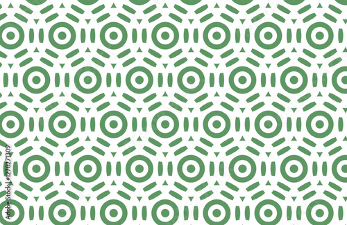 Seamless Pattern Swatch Overlapping White Circles Design Forest Green Background