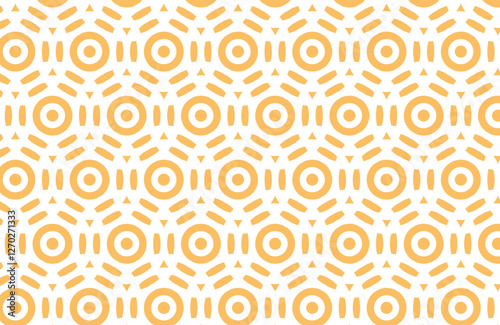 Seamless Pattern Swatch Overlapping White Circles Design Yellow Orange Background