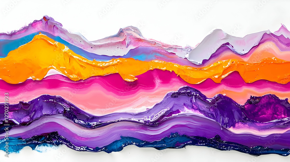 Colorful paint texture, abstract art, white background, design element Colorful paint texture, abstract art, white background, design element