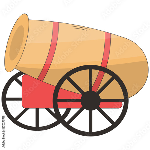 Cute Pirate Treasure Element Isolated on White Background. Flat Cartoon Vector Illustration.