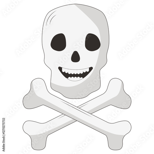 Cute Pirate Treasure Element Isolated on White Background. Flat Cartoon Vector Illustration.