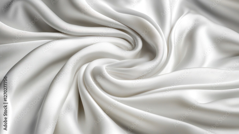 Obraz premium Elegant White Silk Fabric Swirls: A Luxurious Texture