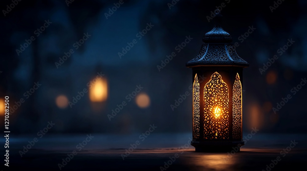 Illuminated lantern on dark background. Illuminated lantern on dark background.