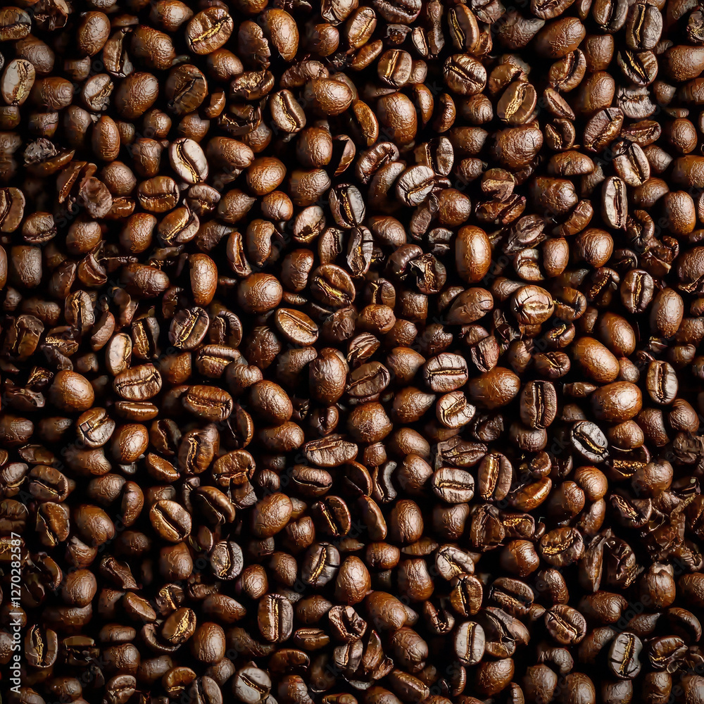 Fototapeta premium Roasted Coffee Beans: A Rich, Dark Brown Abundance