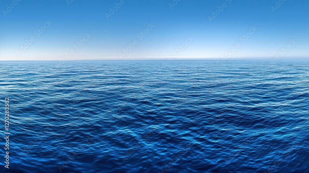 Obraz premium Serene Ocean Vista: A Captivating Panorama of the Deep Blue