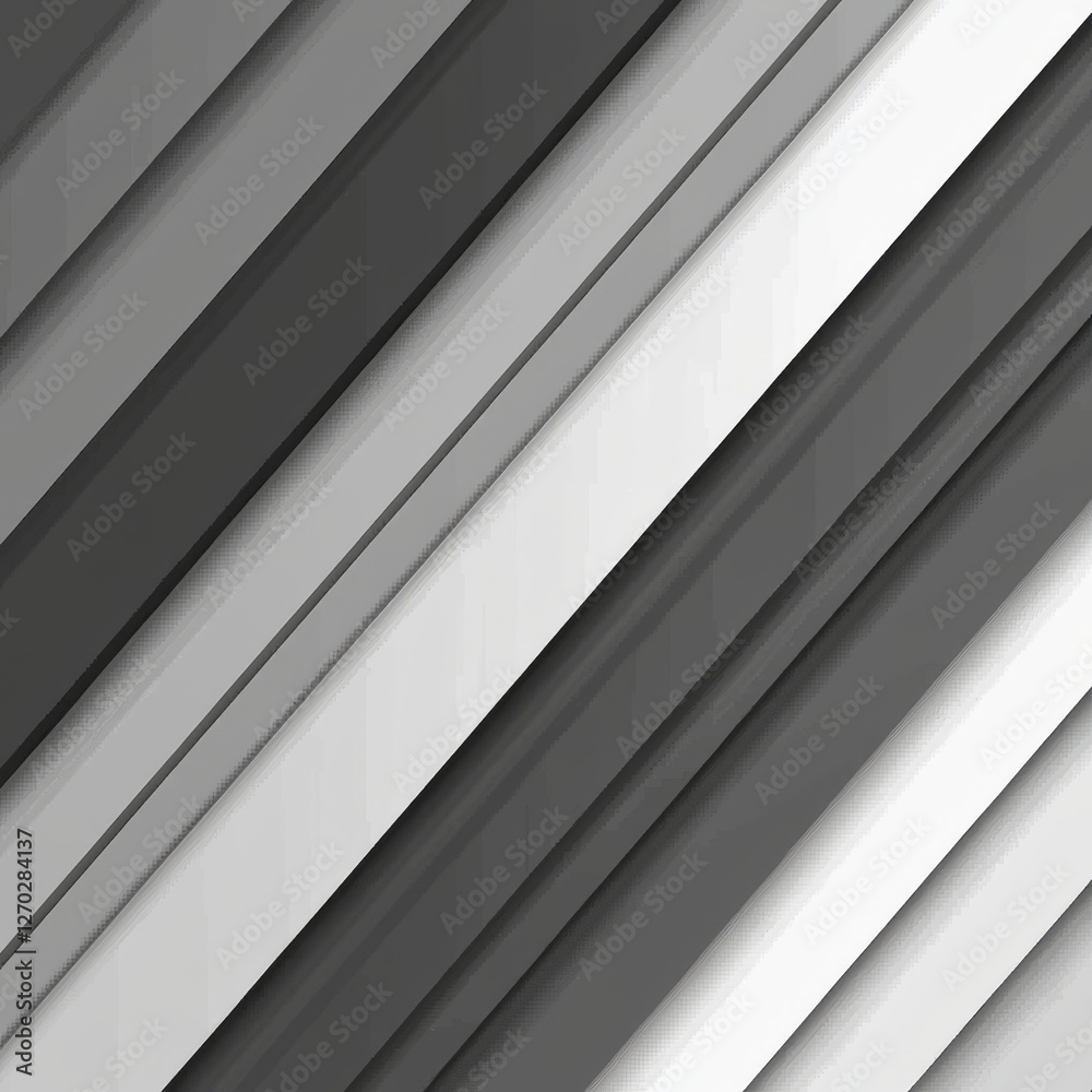 Obraz premium Diagonal grayscale stripes, layered abstract design