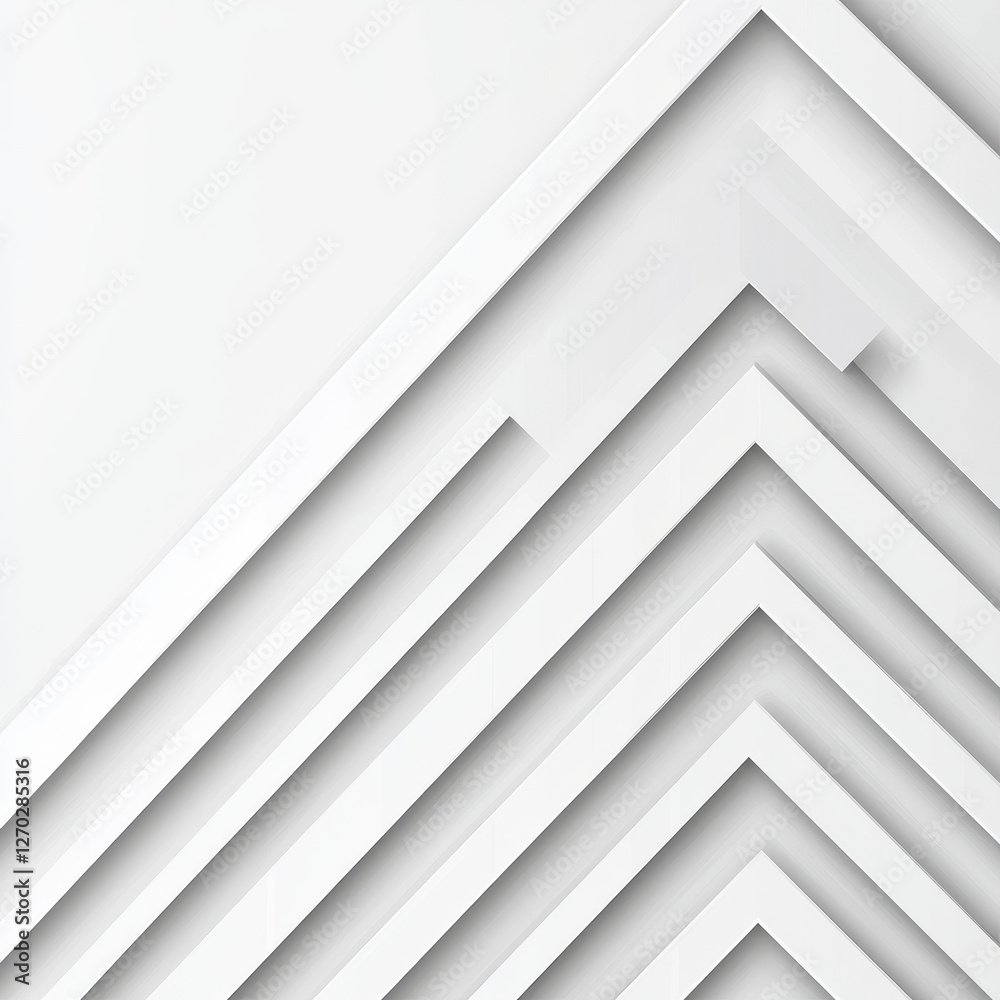 Obraz premium Abstract white geometric pattern; layered diagonal lines
