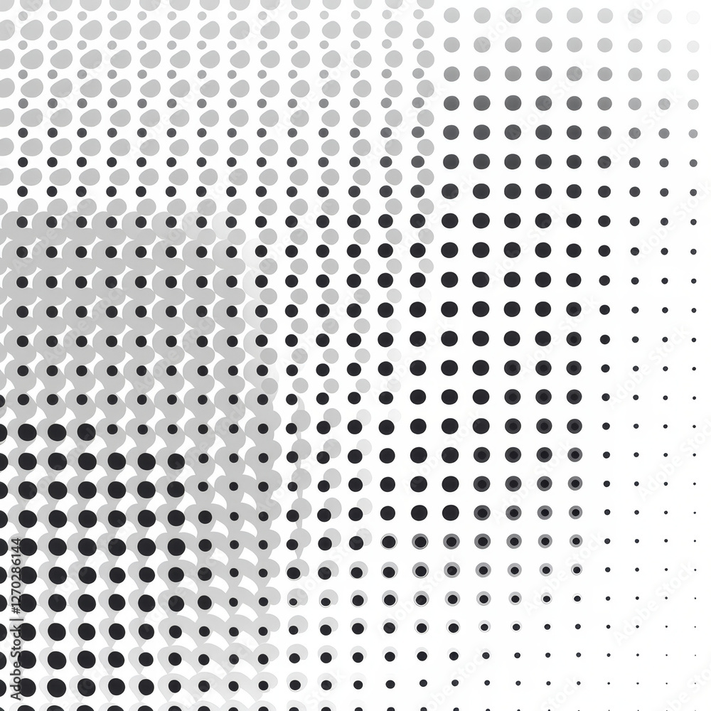 Abstract grayscale dot pattern, varying density and size Abstract grayscale dot pattern, varying density and size