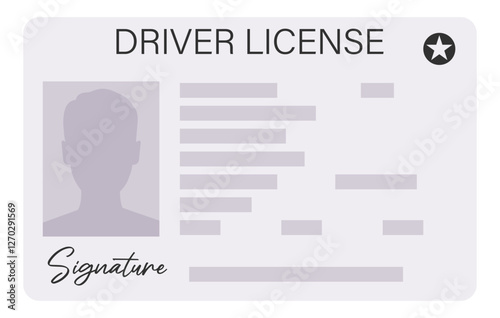 Driver's license. Plastic card of driving licence. Driving licence vector illustration isolated on white background