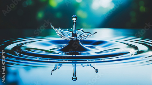 Liquid Symphony: A droplet's dance, creating ripples of serene beauty in still water.  A moment of perfect balance.