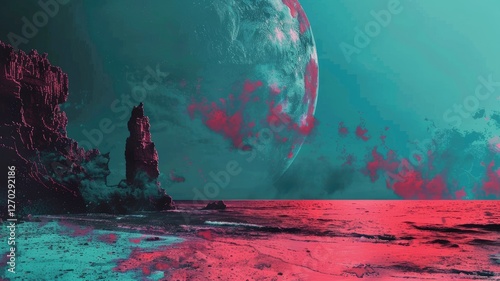 Abstract vivid acrylic color express and emphasize strong energy. Seamless vividness in conflict shade convey sense of fighting and battle of war scene perfect for effect and graphic design. AIG53.