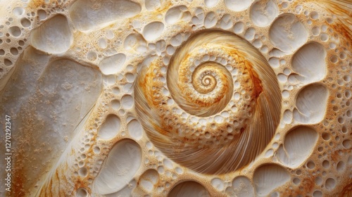 Shell Spirals with Natural Curves and Sandy Colors – Abstract background