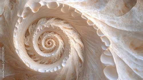 Shell Spirals with Natural Curves and Sandy Colors – Abstract background