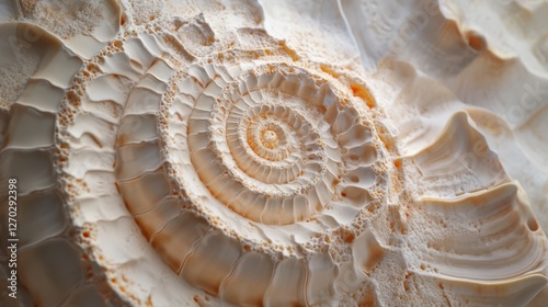 Shell Spirals with Natural Curves and Sandy Colors – Abstract background