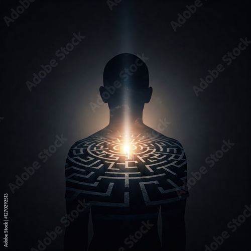 Conceptual Journey of Self-Discovery and Inner Search in Abstract Art Representation