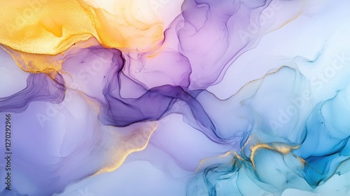 Soft Cloud Textures with Lavender and Sky Blue – Abstract background