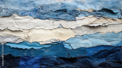 Torn Paper Collage Effect with Textured Layers – Abstract background