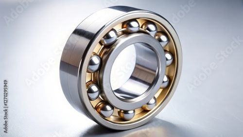 Angular contact ball bearing with axially asymmetric races in a precision engineering environment , mechanical component, bearing assembly photo
