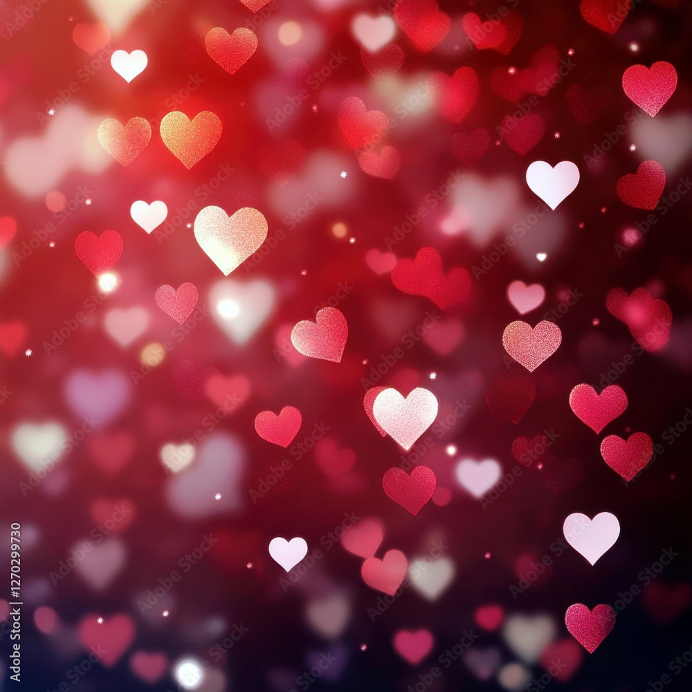Beautiful soft focus heart shapes in vibrant red and pink tones creating a romantic and dreamy atmosphere suitable for love-themed projects Beautiful soft focus heart shapes in vibrant red and pink tones creating a romantic and dreamy atmosphere suitable for love-themed projects