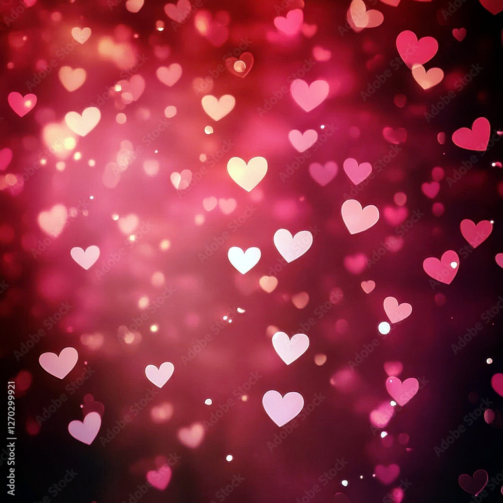 Vibrant Background with Colorful Hearts Blurring Together in a Romantic and Playful Design for Celebrating Love and Affection