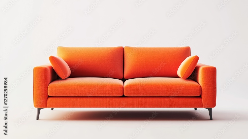 Orange sofa design in white background Orange sofa design in white background