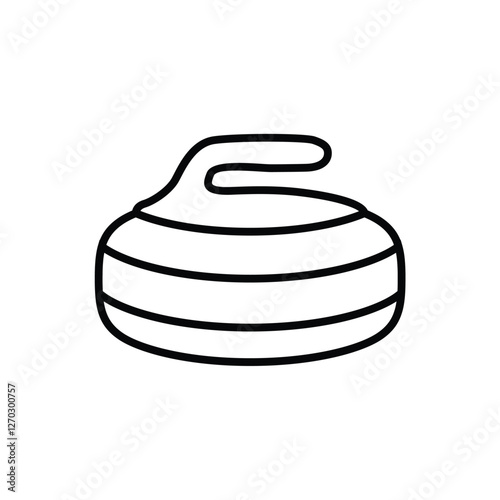Vector illustration line art curling stone