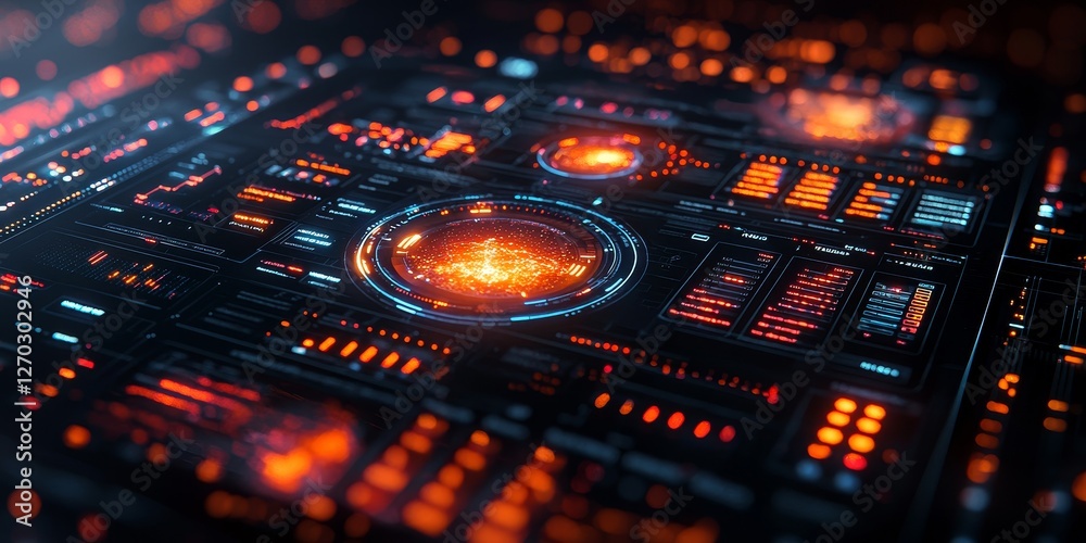 Obraz premium Interactive Data Visualization with Glowing Effects