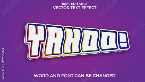 Yahoo 3D Vector Text Effect Fully Editable High Quality 
