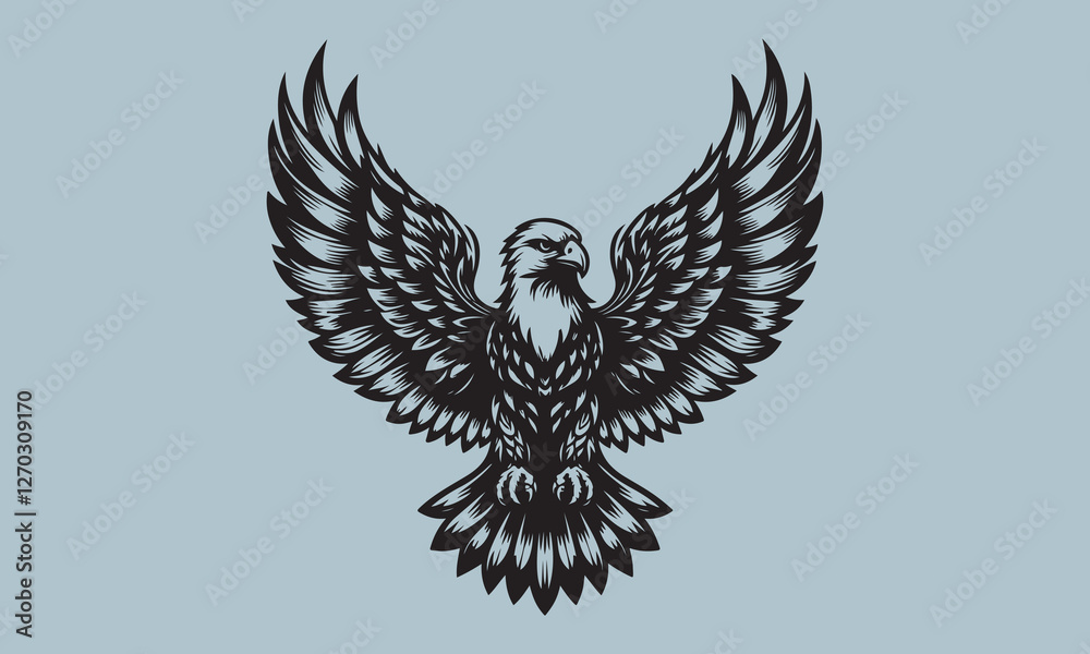 Fototapeta premium falcon silhouette vector art illustration white background bird, wing, flying, freedom, illustration, animal, design, symbol, vector, angel, eagle, feather, fly, silhouette, tattoo, wildlife, dove, 