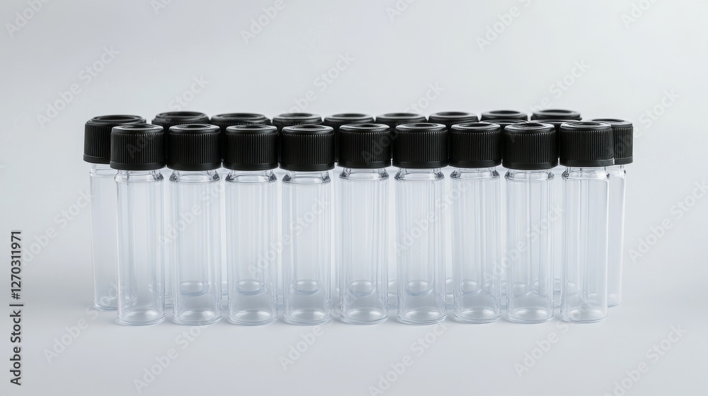 Isolated Clear Test Tubes on White Background for Laboratory Use Isolated Clear Test Tubes on White Background for Laboratory Use