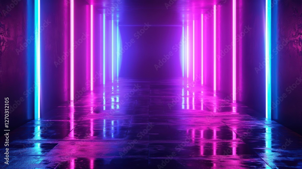 custom made wallpaper toronto digitalNeon Lights Corridor