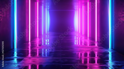 Wallpaper Mural Neon Lights Corridor Torontodigital.ca