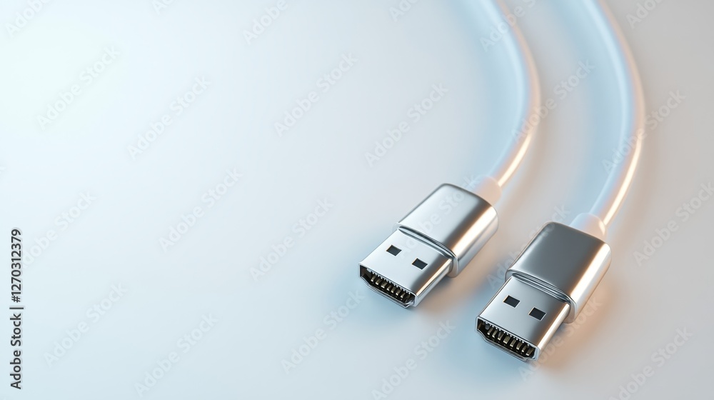 Isolated USB Cable on White Background for Professional Use Isolated USB Cable on White Background for Professional Use