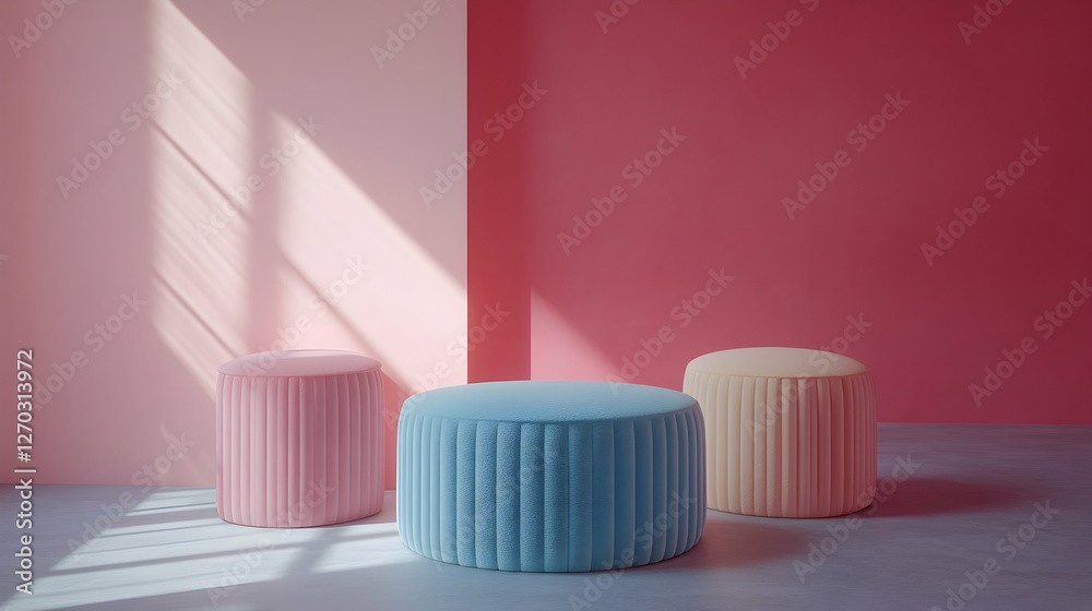 Modern Plush Seating in Soft Pastel Tones for Contemporary Interiors Modern Plush Seating in Soft Pastel Tones for Contemporary Interiors
