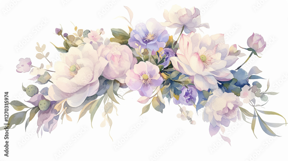 Obraz premium Lotus watercolor hand-painted decorative elements