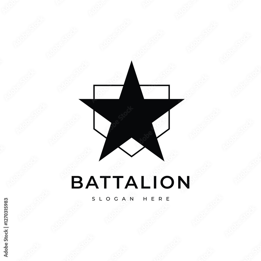 battalion star soldier army logo design vector battalion star soldier army logo design vector