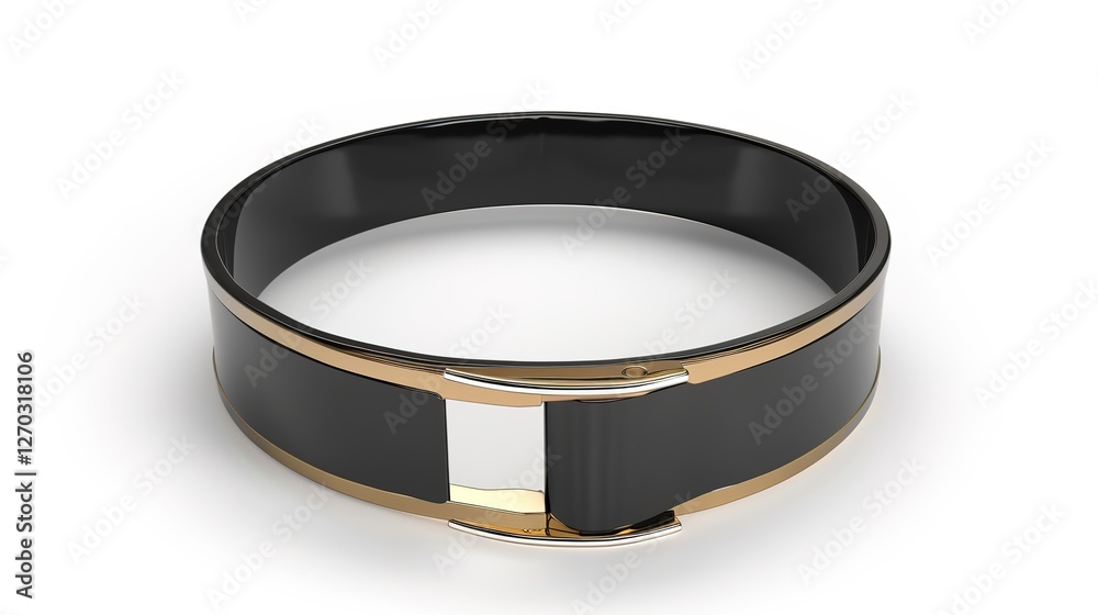 A simple and distinct belt is prominently displayed all alone on a clean, expansive white background. The belt's design, texture, and details are clearly visible, making it a focal point. This unclutt