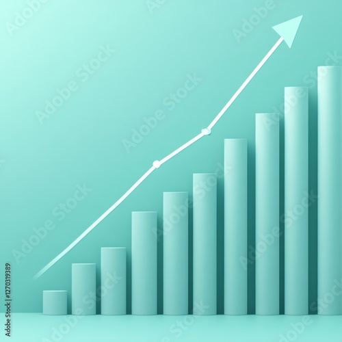 Free Download Mint Green Growth Chart: A Visual Representation of Business Success - GFXLoad