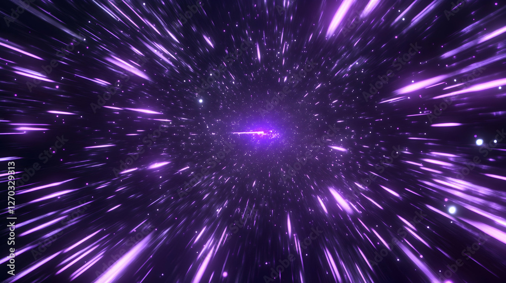 Purple hyperspace jump, starfield background Purple hyperspace jump, starfield background