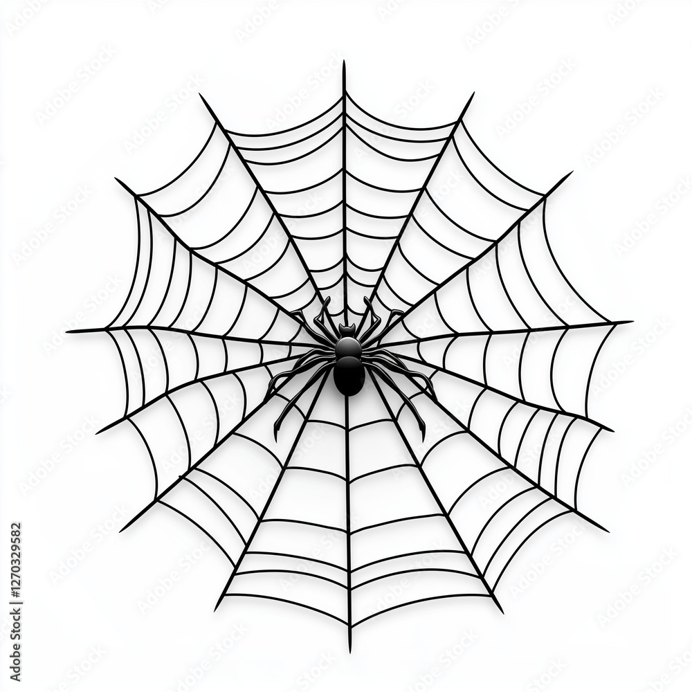 Obraz premium Symmetrical Black Spider Web Design