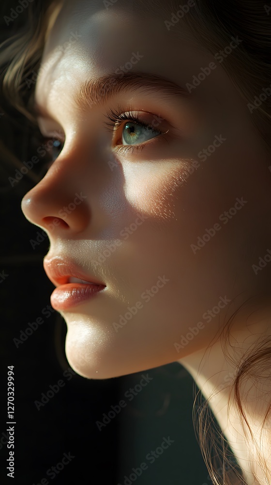 Fototapeta premium Glowing Portrait of a Young Woman in Natural Light