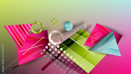 Abstract background geometric design with colorful gradients