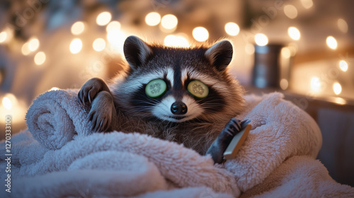 Racoon in bathroom